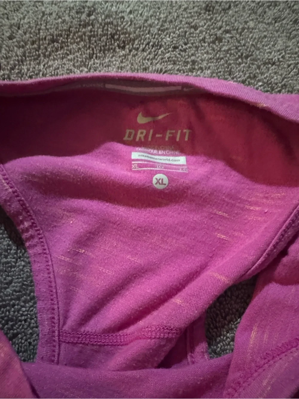 Nike Magenta Dri-FIT Tank with Neon Yellow Stitching